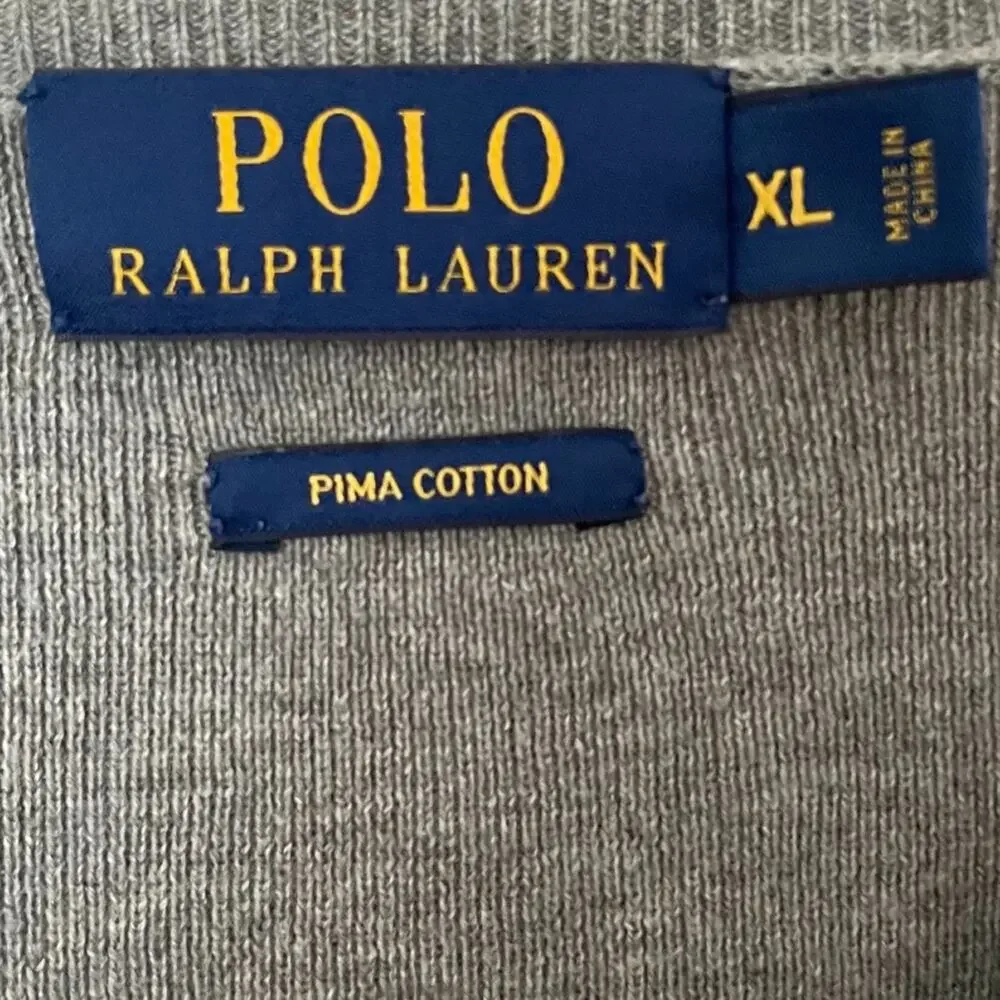 Polo Ralph Lauren Pima Cotton Mens V Neck Sweater Sz XL